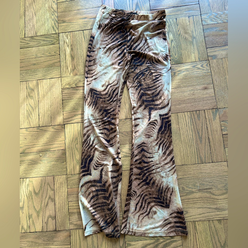 Motel sheer cover up flare leg pant